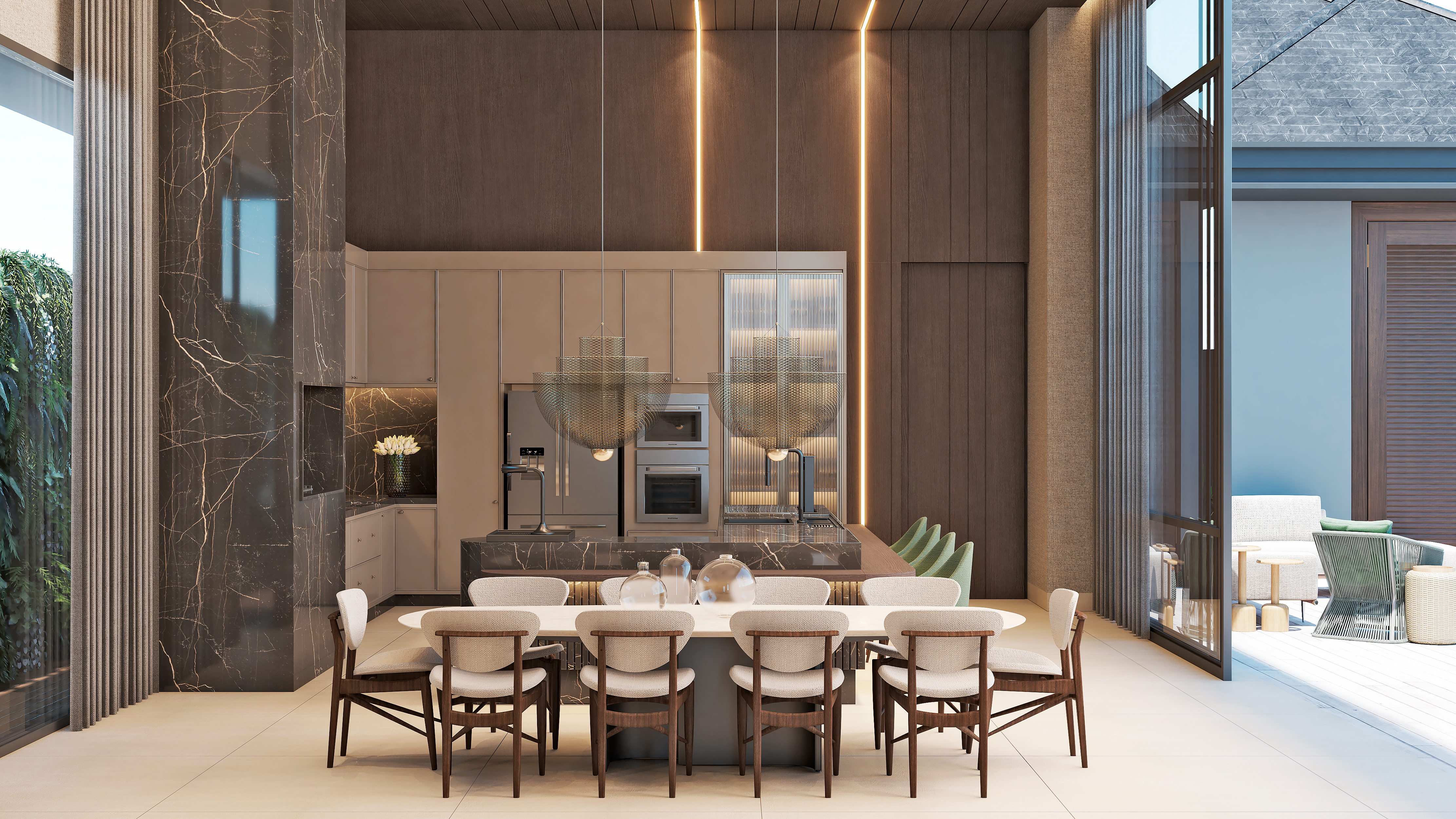 Render de espaço gourmet